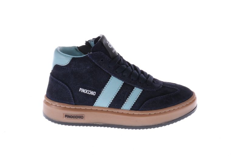 Pinocchio halfhoge sneaker - donkerblauw met lichtblauwe strepen