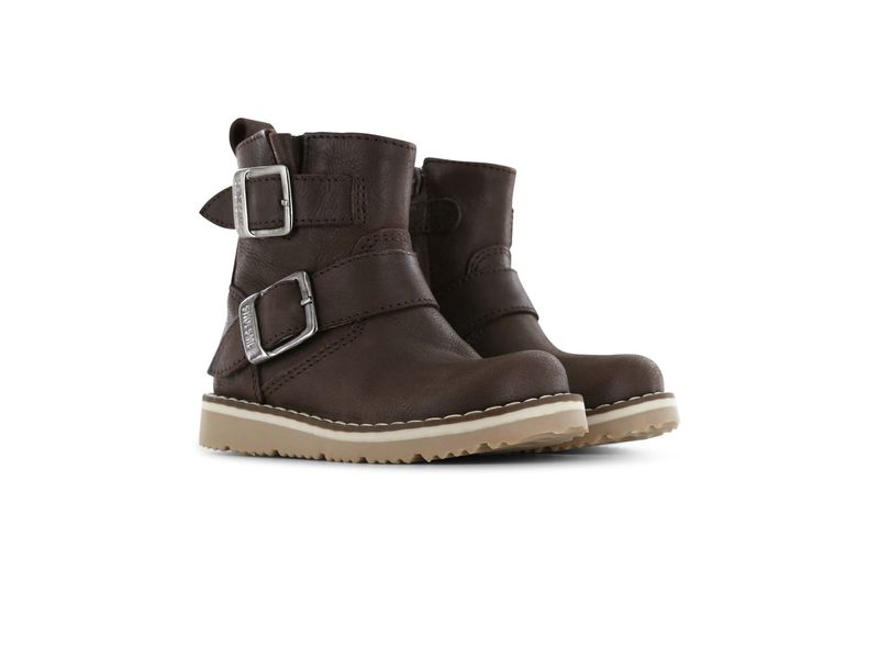 Shoesme donkerbruine bikerboot met twee gespen