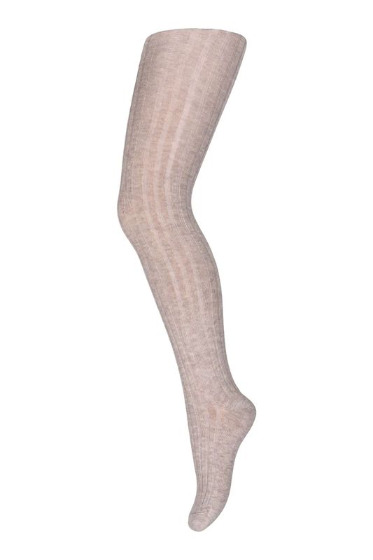 MP Denmark Cotton rib tights - Light Brown Melange