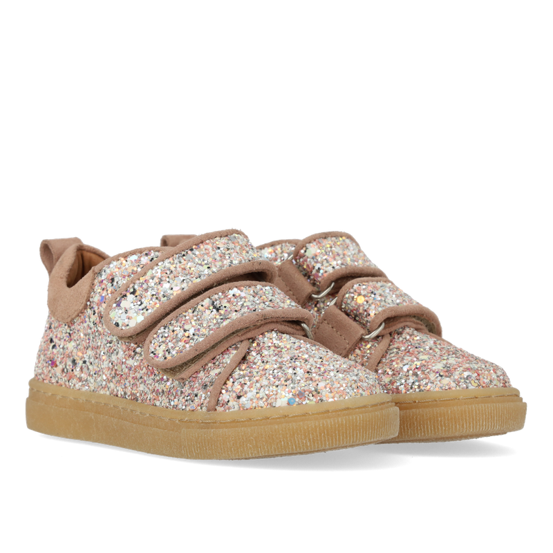 Angulus klittenbandschoen //  Pastel Multi Glitter Rosebud