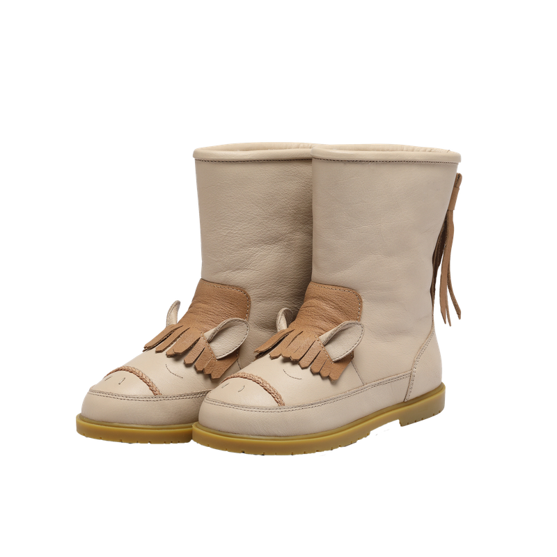 Donsje Kids Footwear // Wadudu Special Boots | Ivory Leather Horse
