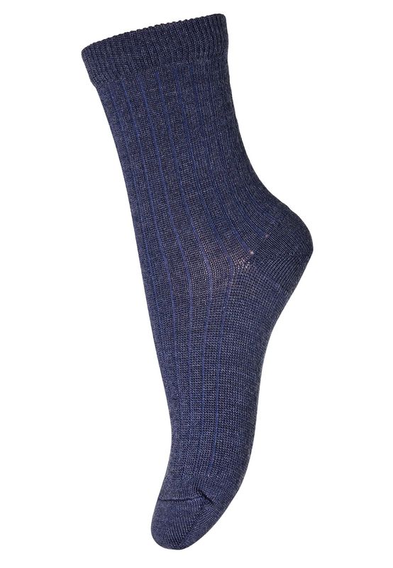MP Denmark Wool Rib socks - Dark Denim Melange