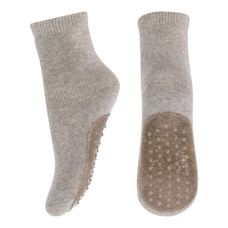 MP Denmark Cotton Anti Slip Socks - Light Brown Melange