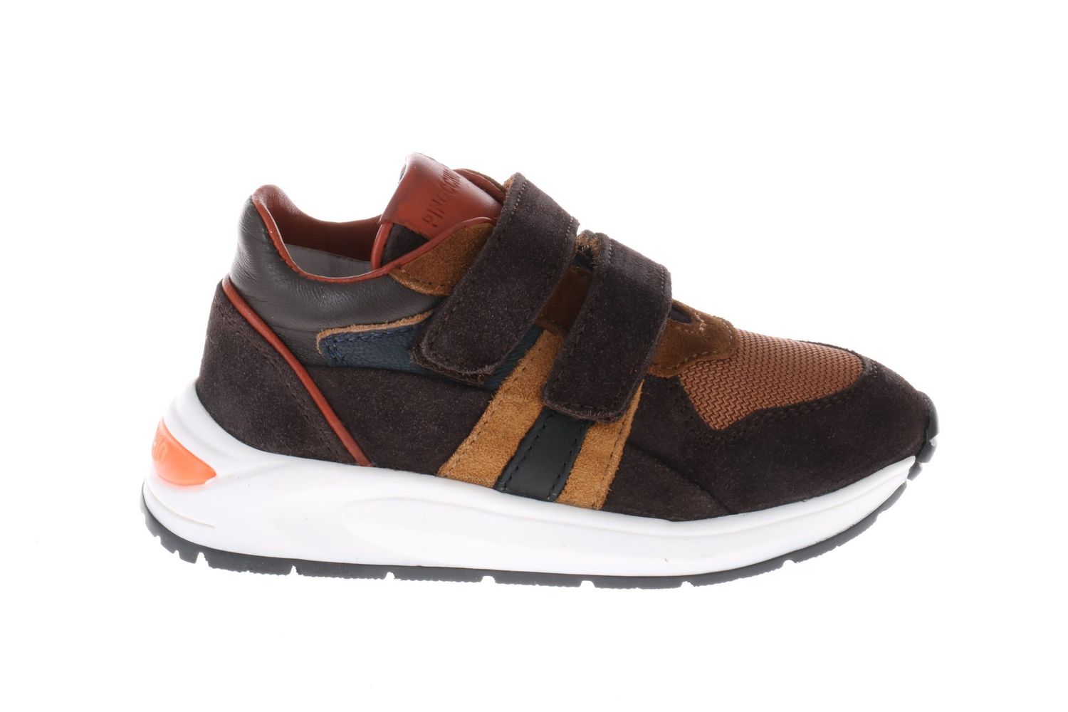 Pinocchio klittenband - bruin met cognac, Maat: 20