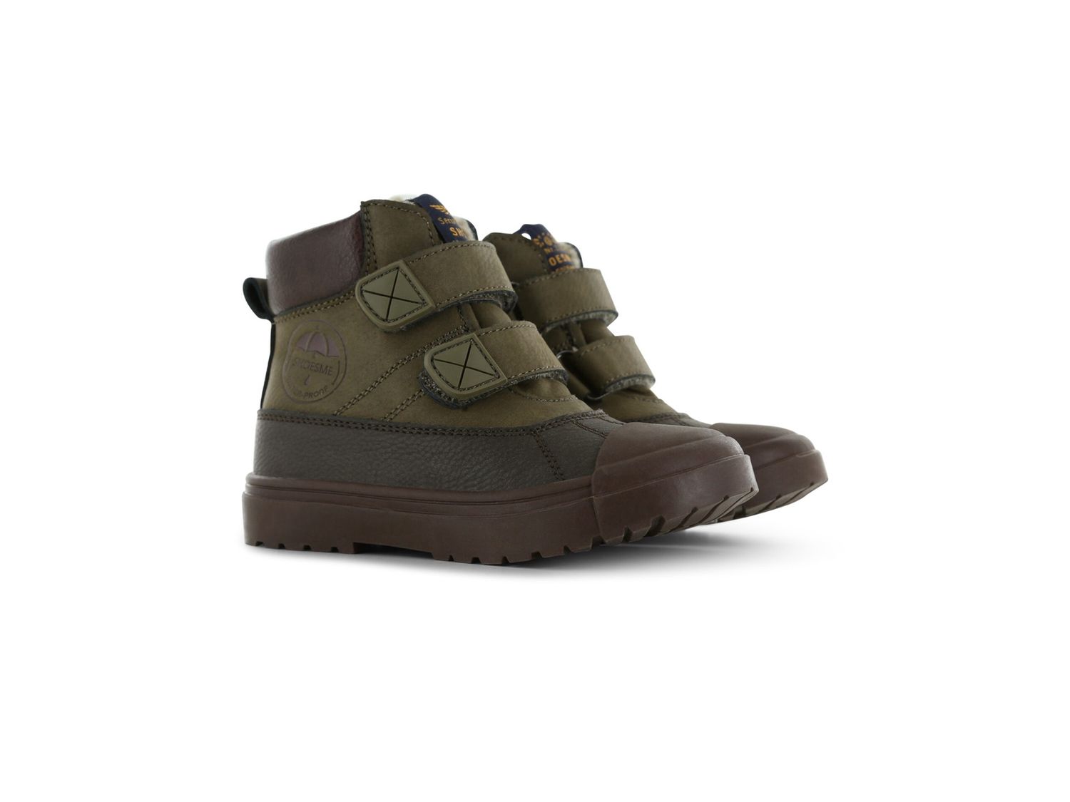 Shoesme halfhoge schoen met klittenband olijfgroen, Maat: 23