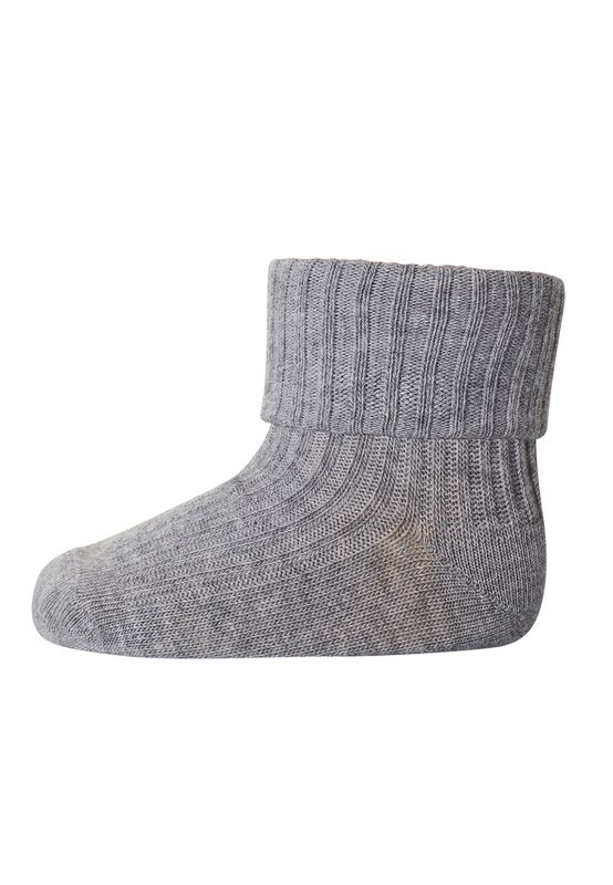 MP Denmark cotton rib baby socks – Grey