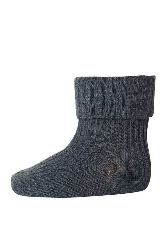 MP Denmark cotton rib baby socks – Dark Grey