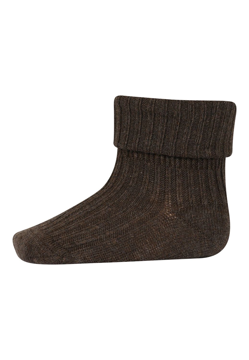 MP Denmark cotton rib baby socks – Brown Melange, Maat: 15-16