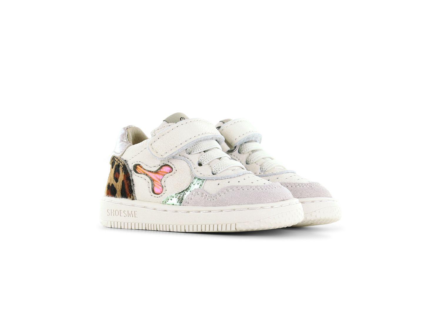 Shoesme beige-luipaard basket sneakertje