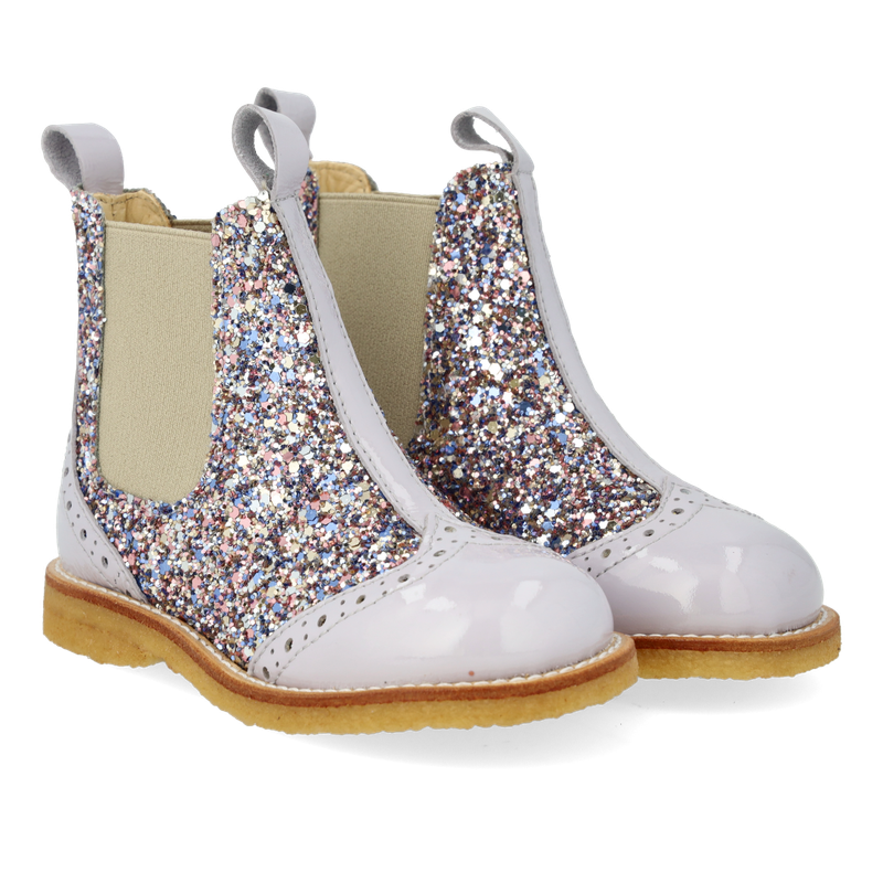 Angulus chelsea boot // Lilac - Pastel Multi Glitter