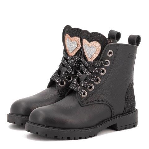Clic! Bikerboot met glitter en hartjesdetail