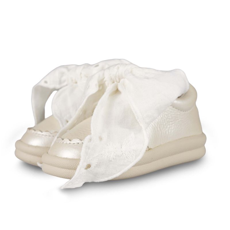 Donsje Toddler Footwear // Brookli Sneakers | Off White Metallic Leather