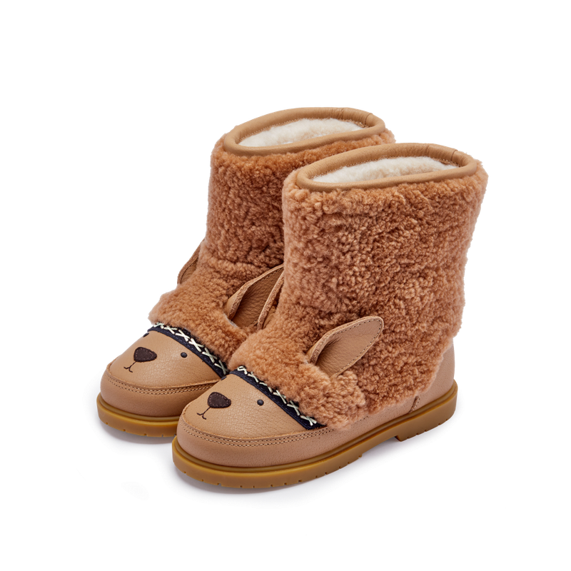 Donsje Kids Footwear // Wadou Boots Alpaca | Beige Curly