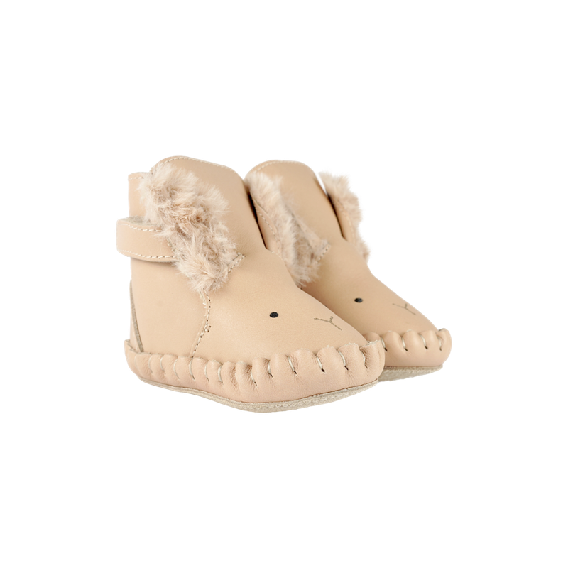 Donsje Baby Footwear // Kapi Fluffy Bunny Light Rust