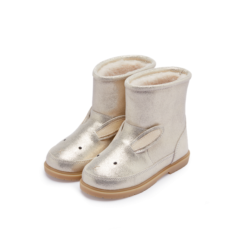 Donsje Kids Footwear // Xelly Boots Bunny | Silver Metallic