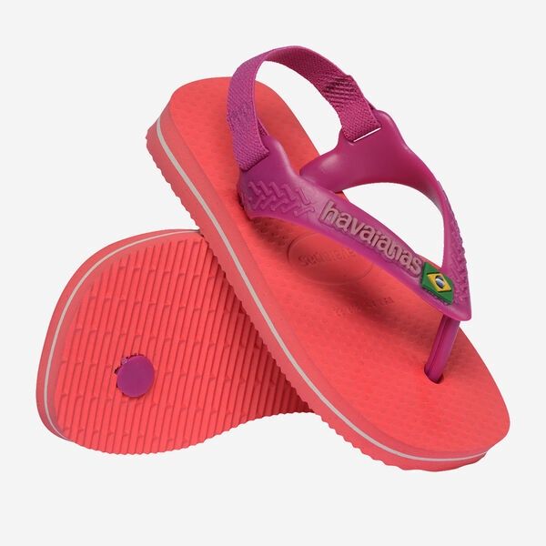 Havaianas Baby Brasil Logo // Coral Pink