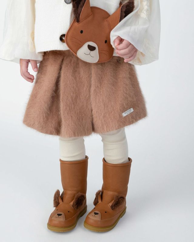 Donsje Kids Footwear // Wadudu Exclusive Boots Fluffy Squirrel | Fudge Leather
