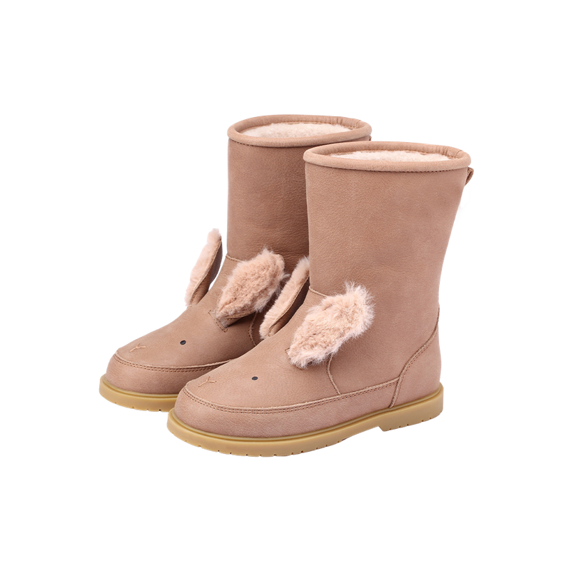 Donsje Kids Footwear // Wadudu Exclusive Boots Fluffy Bunny | Hazelnut Leather