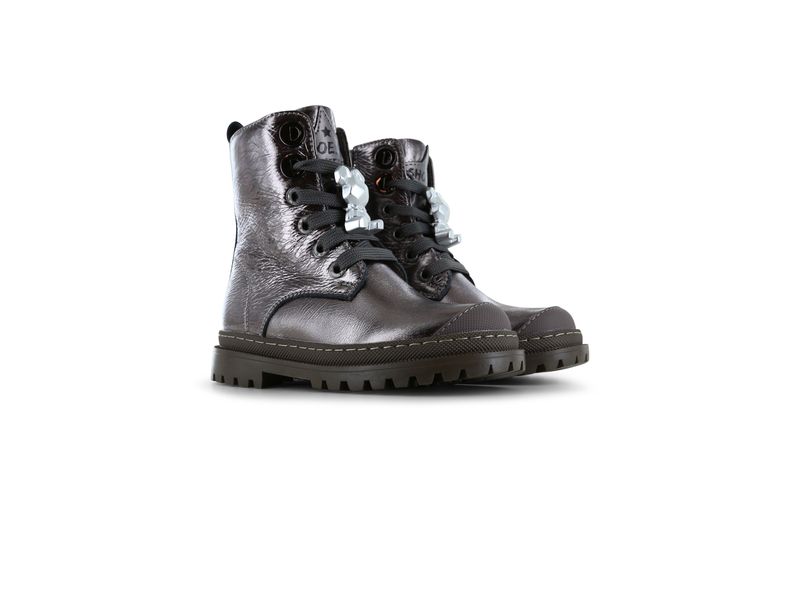 Shoesme bikerboot zilver metallic met detail