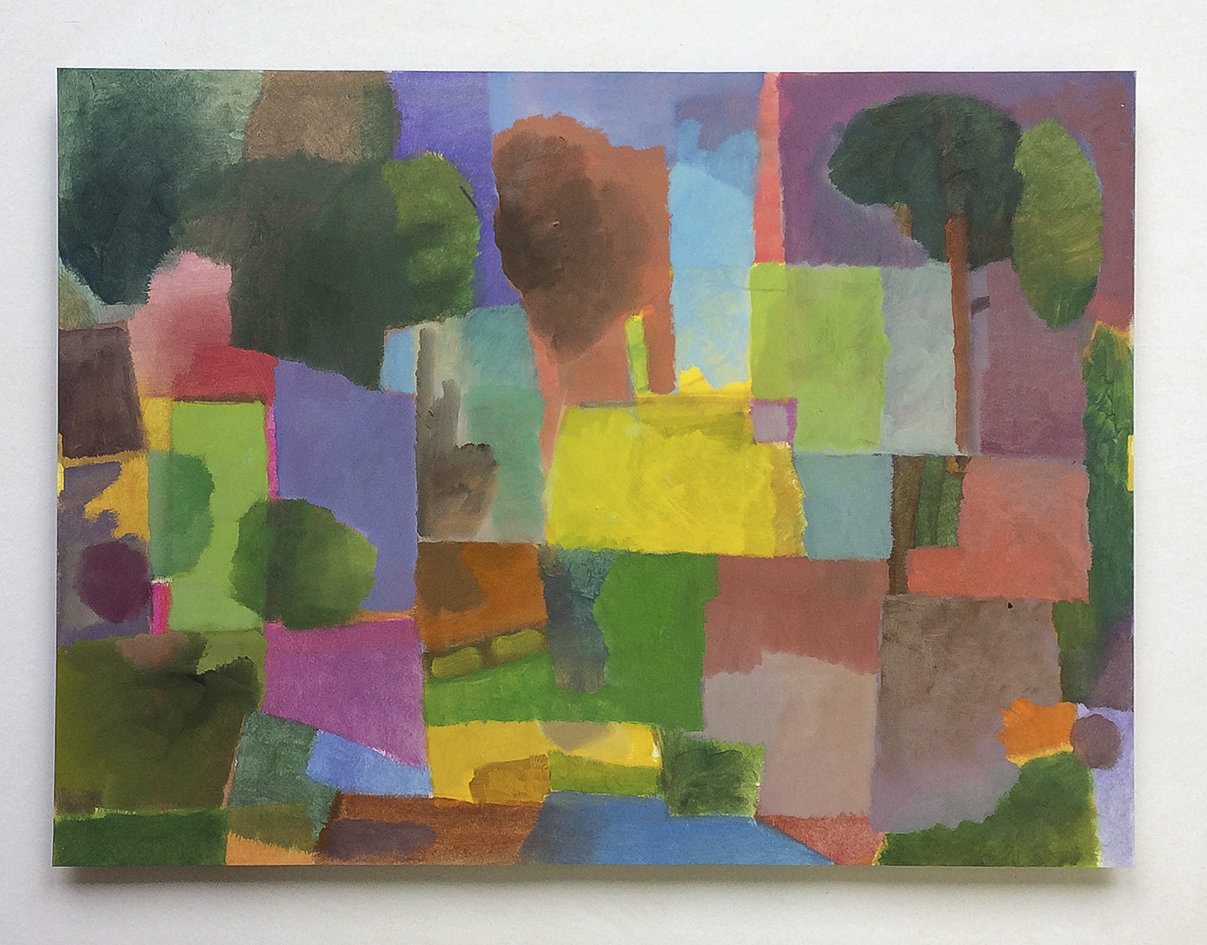 Lohmühlen Park, 2017, Öl auf Papier,auf 4 mm Finpappe, 30 x 40 cm