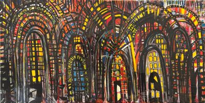 Tilted Chapels - Size: 48" x 24"