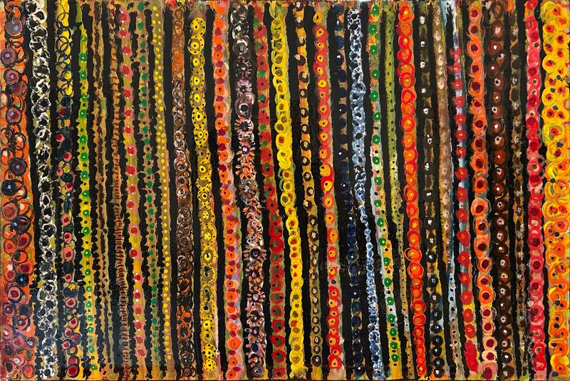 Non Basque Columns of Circles - Size: 36" x 24"