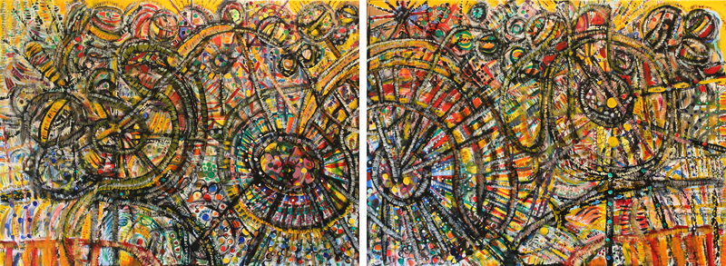 Roller Coaster (diptych) - Size: 80" x 41" (Combined)