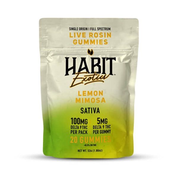 Habit Exotics Live Rosin Gummies, Flavor: Lemon Mimosa - Sativa