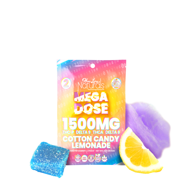 Mega Dose 1500mg Gummies, Flavor: Cotton Candy Lemonade