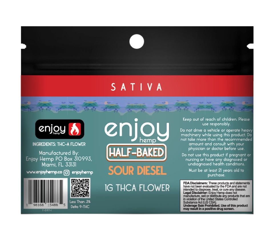 Enjoy Hemp 1g THCA Flower, Strain: Sour Diesel