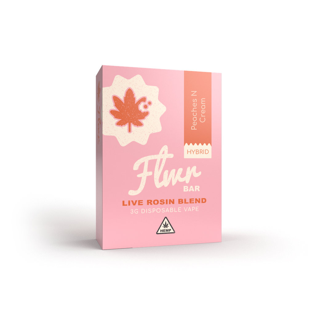 FLWR THC-A Live Rosin 3g Disposable, Strain: Peaches N' Cream