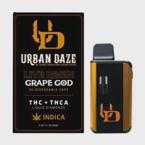 Live Resin THC+THCA 3g Disposable Vape, Strain: Grape God