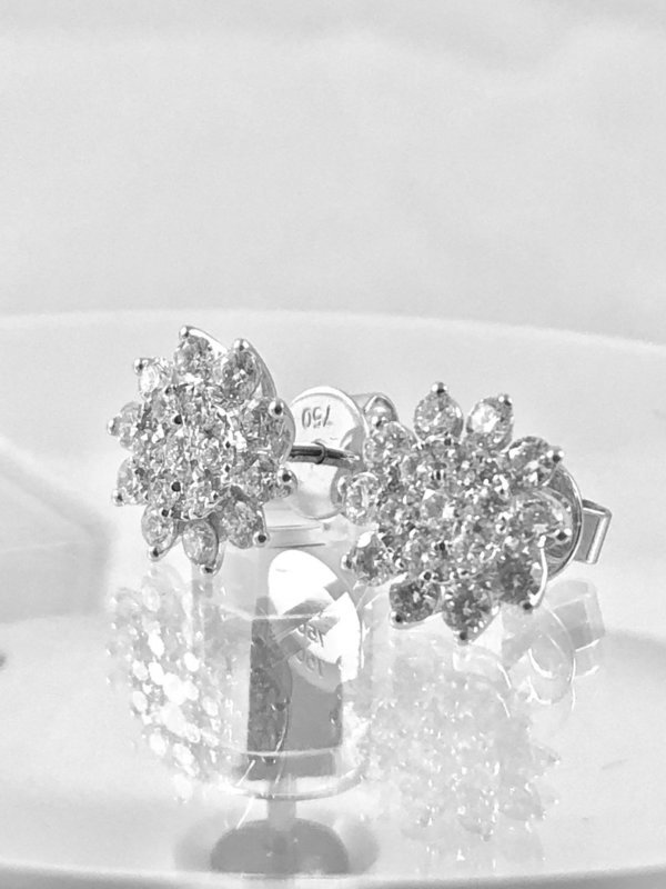 Diamond cluster ear studs
