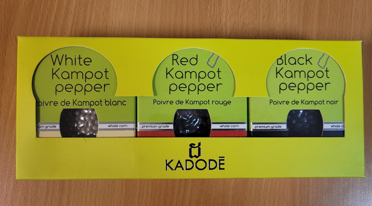 Coffret cadeau poivre de Kampot tricolore