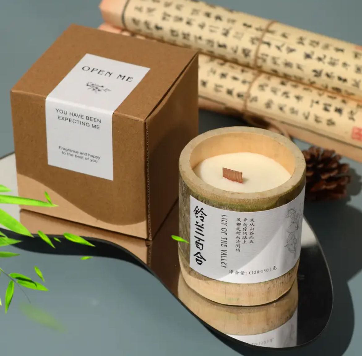 Bougie bambou &quot;Lys&quot;