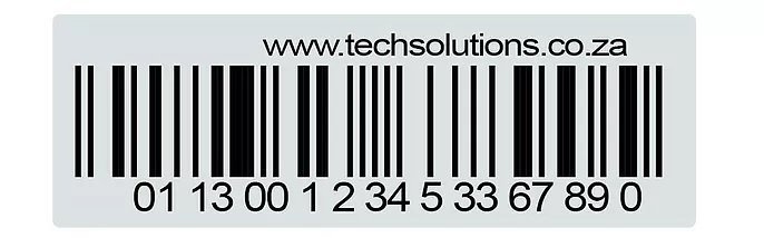 Barcode Asset Label, Durable Plastic, Bulk Pack