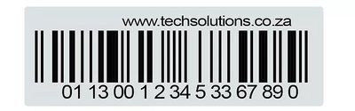 Barcode Asset Label, Durable Plastic, Bulk Pack