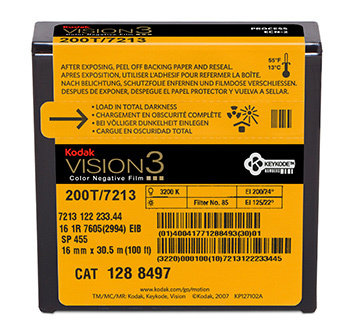 Kodak 16mm Vision3 100ft (33m) 200T/7213