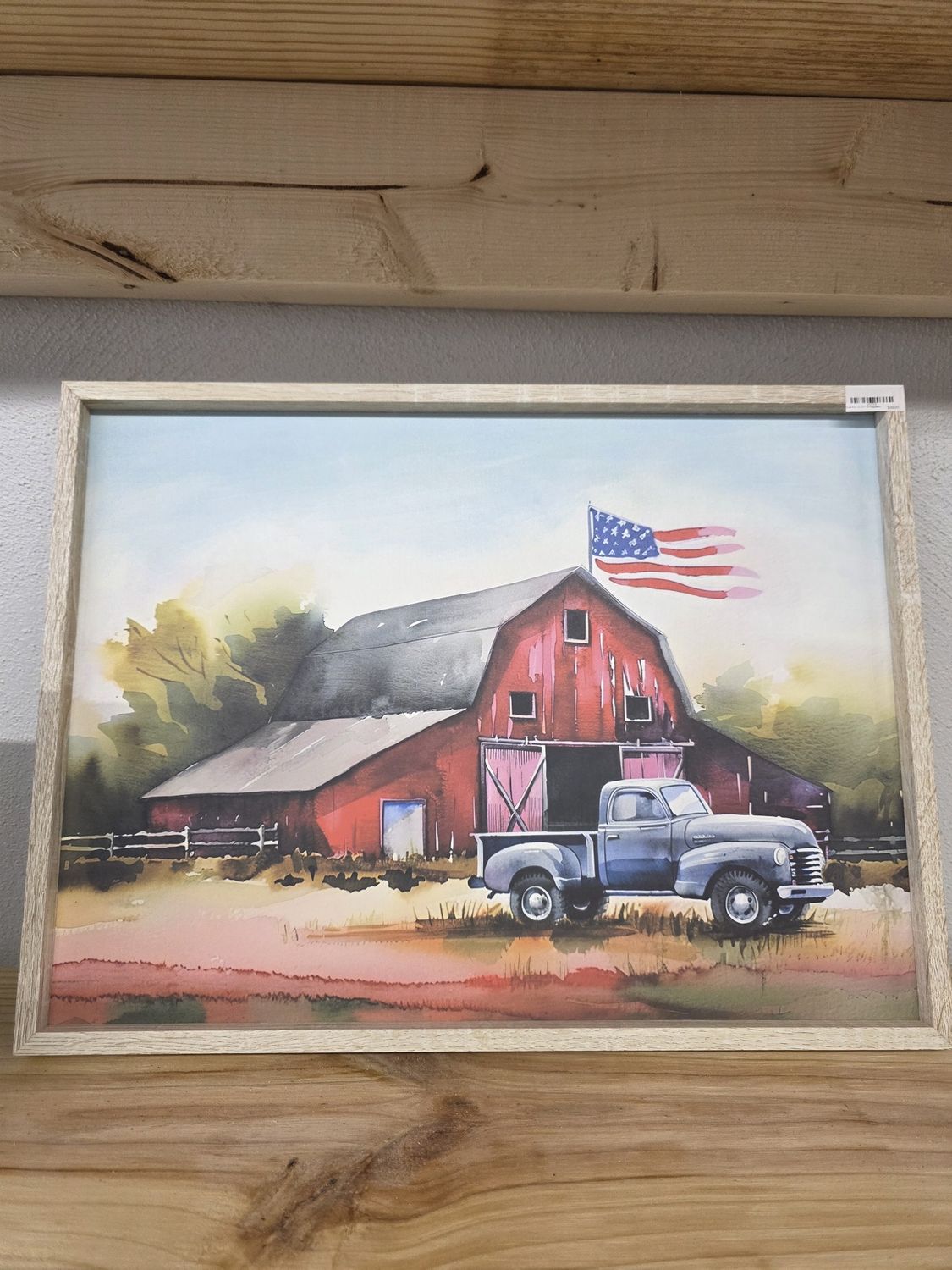 Wall Art- 15.7x11.8 Flag/Barn