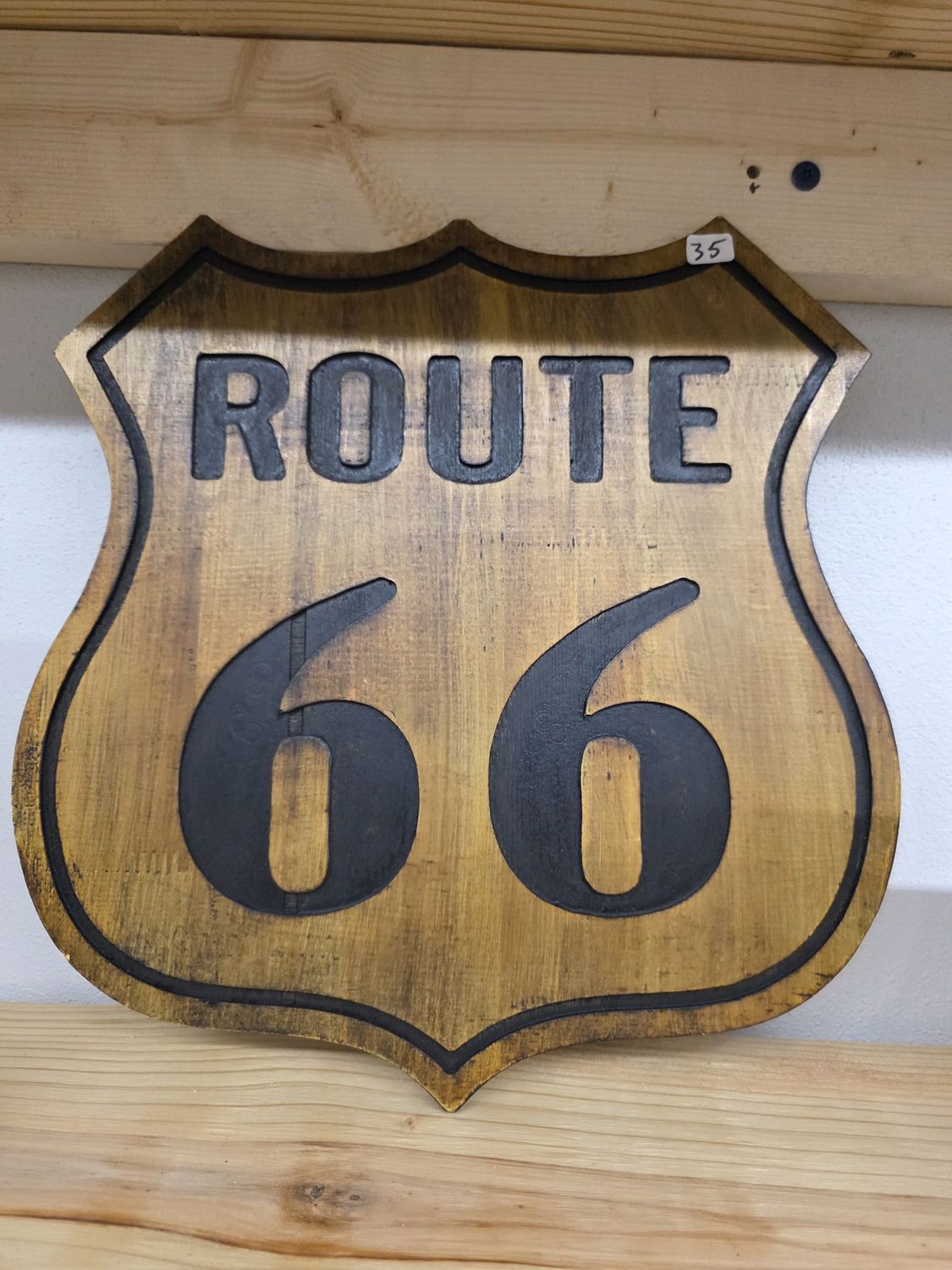 Route 66 Sign- Wood