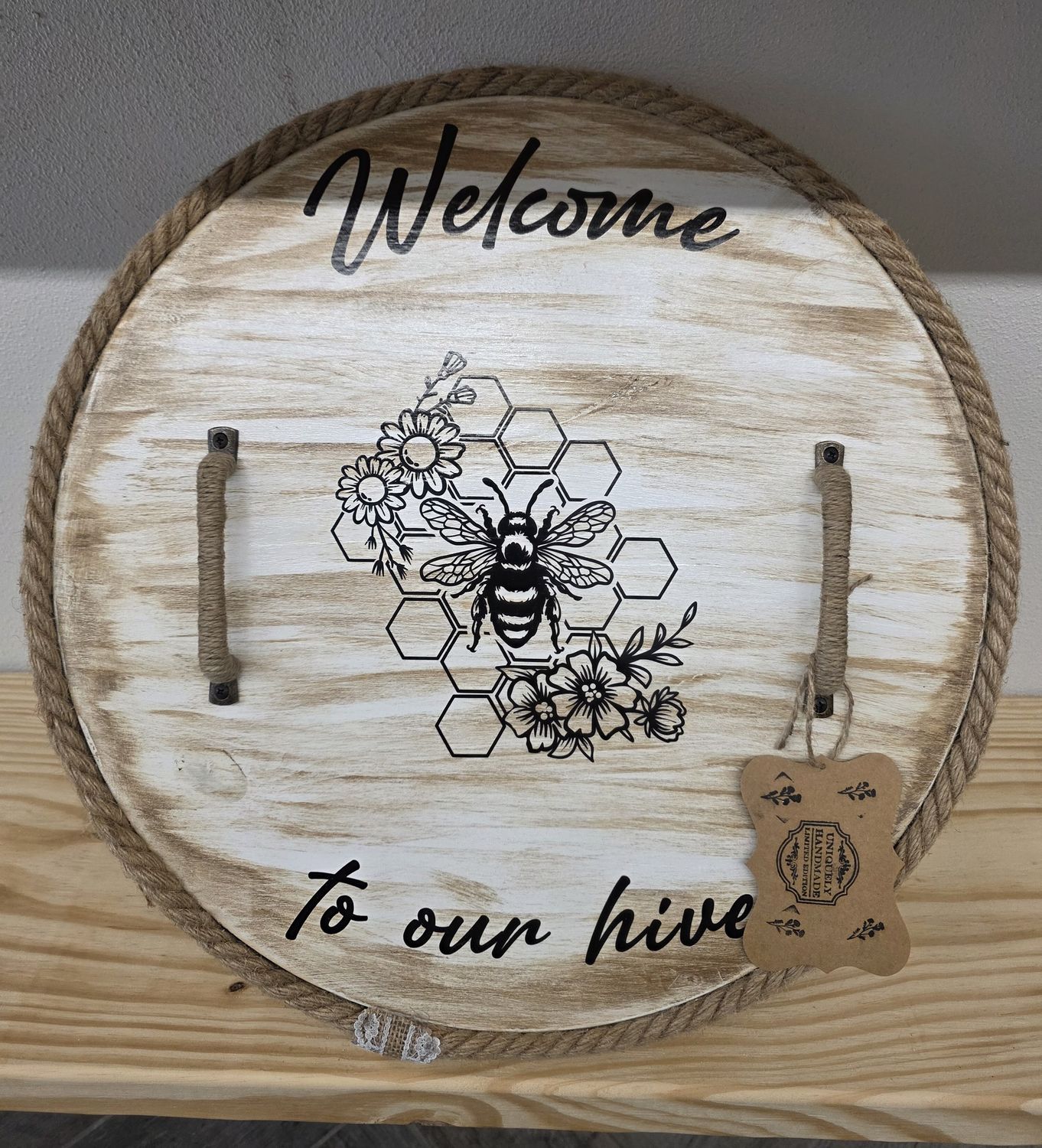 Welcome to Our Hive Bee Sign