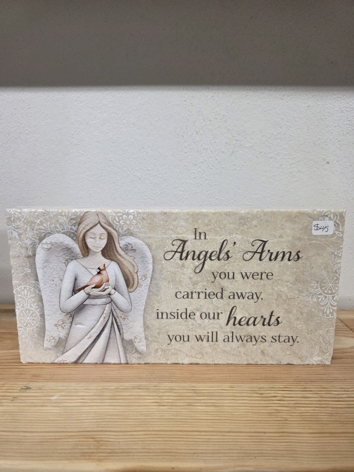 Angles Arms Memorial Marble Plaque