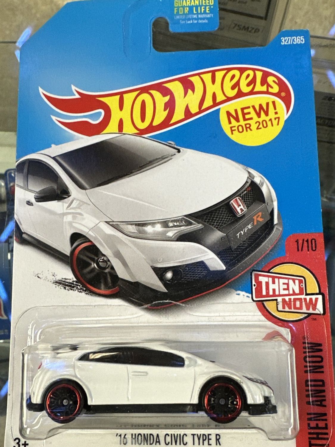 Hot Wheels 16 Honda Civic Type R White 2017 Then and Now 1/10 #327 Nice!
