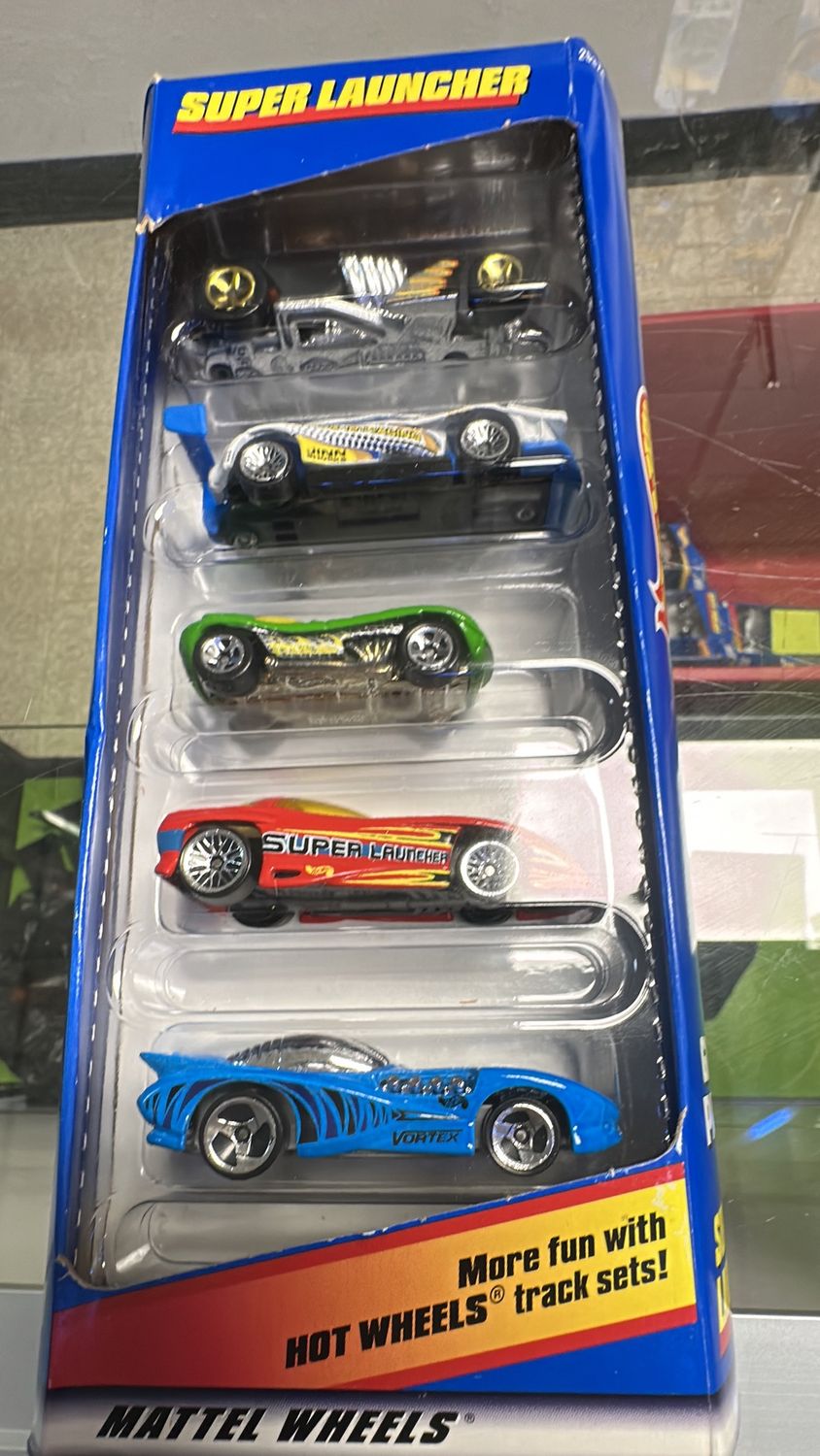 MATTEL HOT WHEELS SUPER LAUNCHER  #25374 5 CAR GIFT PACK 2000
