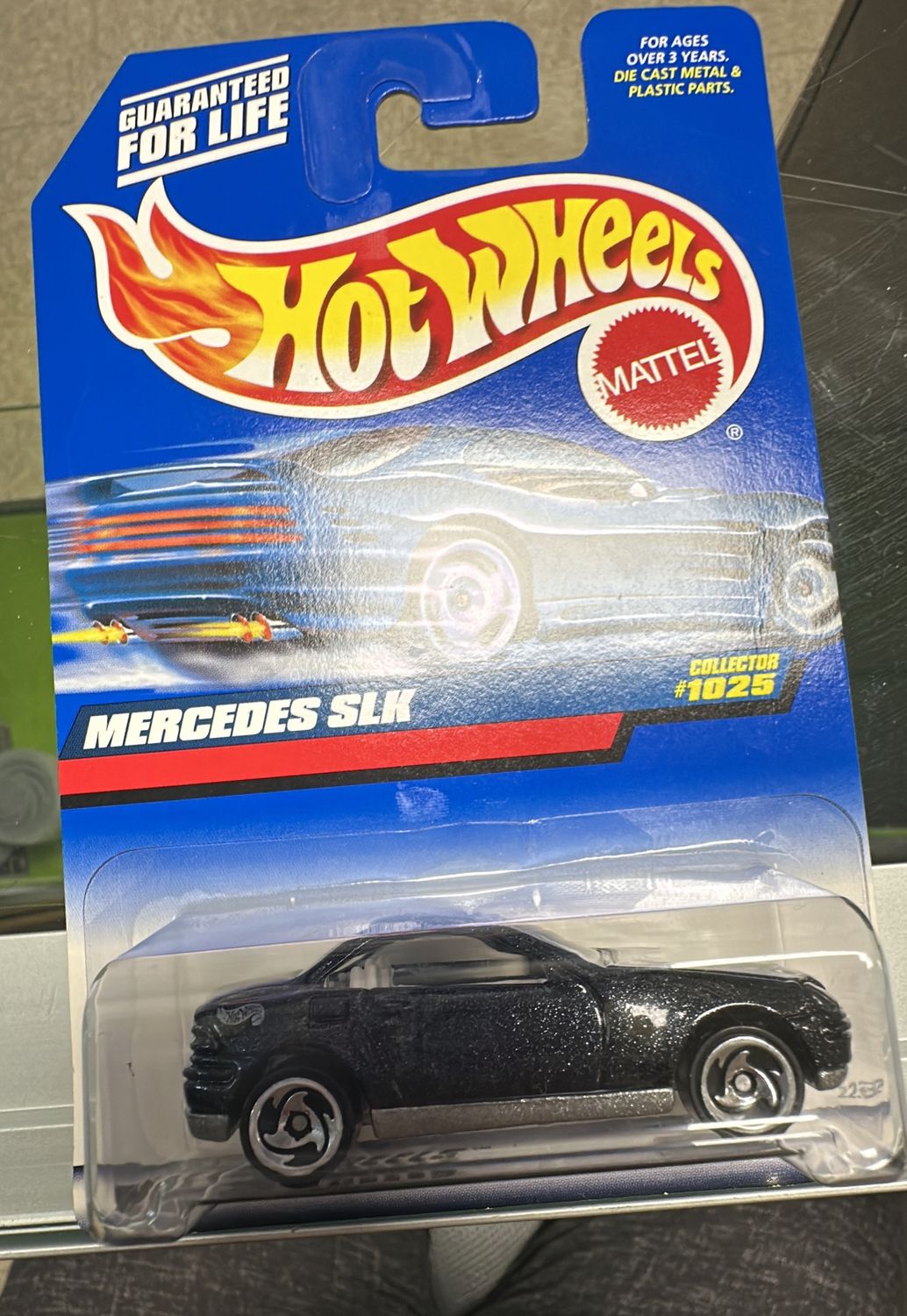 1998 Hot Wheels Mainline/Collector #1025 MERCEDES SLK Dk Blue White-Interior wSB