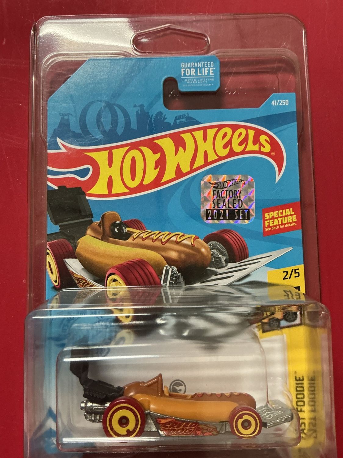 Hot Wheels Treasure Hunt Fast Foodie Street Wiener 2/5, 1/64 W/Protector
