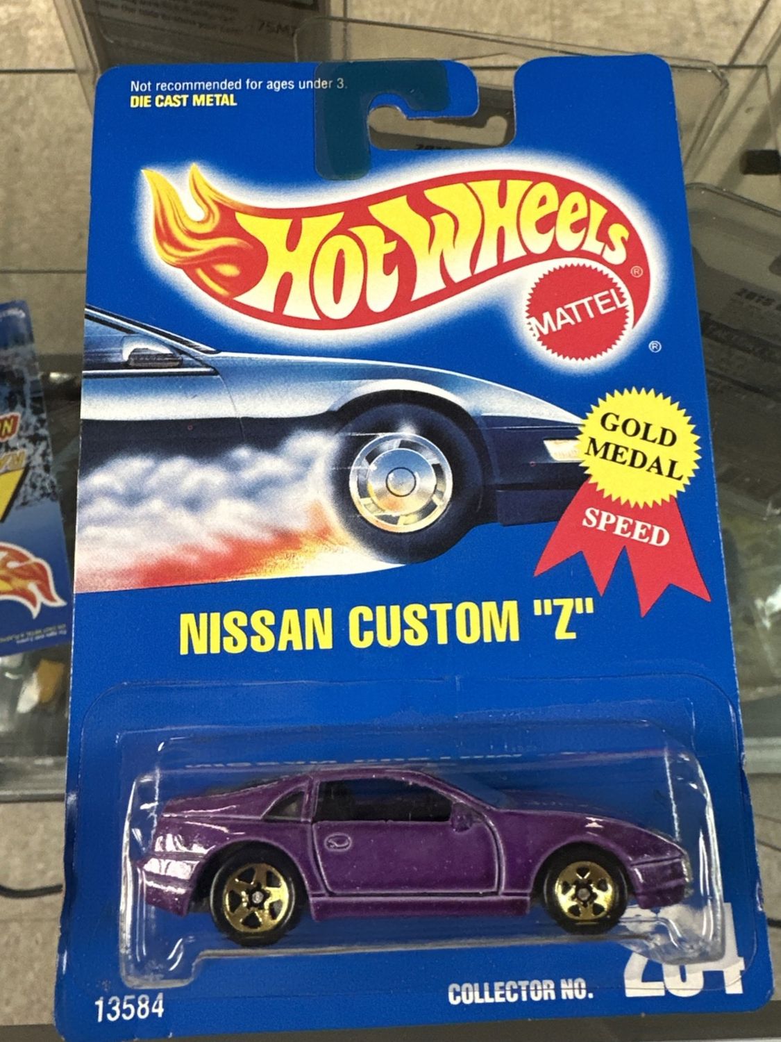 HOT WHEELS #71 - PURPLE - NISSAN CUSTOM "Z" - GOLD Wheels  - BLUE CARD