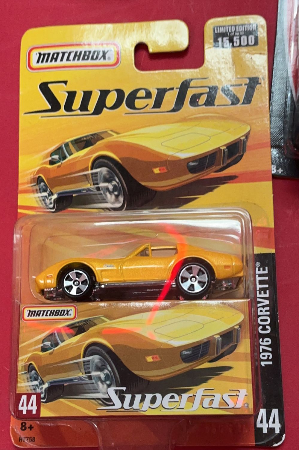 Matchbox 2005 #MB97 Superfast * Box #44 - 1976 Corvette T-Top (Metalflake Yellow