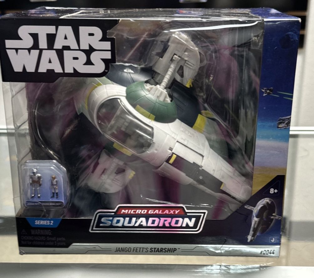 Star Wars Micro Galaxy Squadron Jango Fetts Starship Series 2 Torn Box