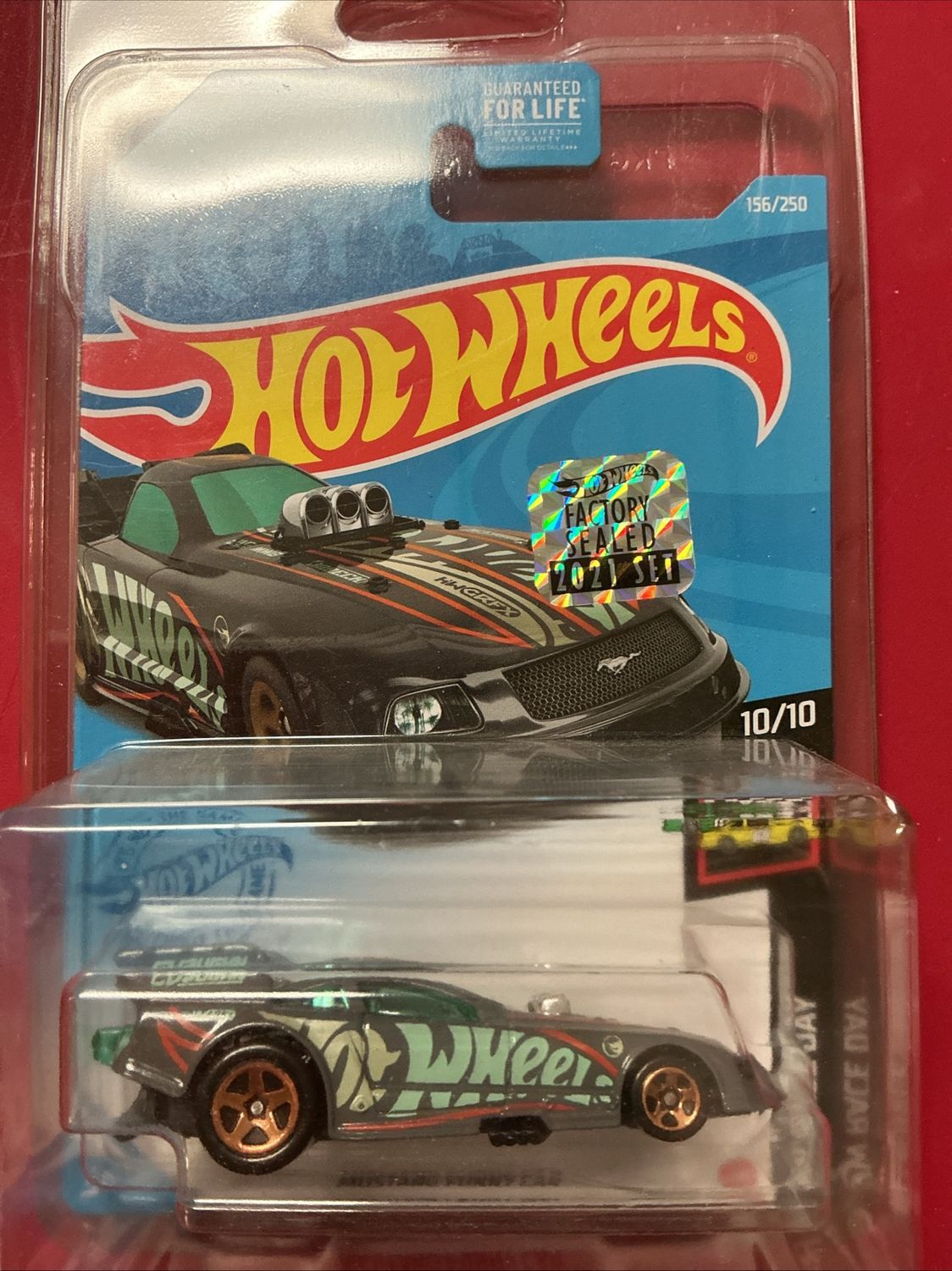 MUSTANG FUNNY CAR (GRAY) - HW - TREASURE HUNT - HW RACE DAY - W/PROTECTOR